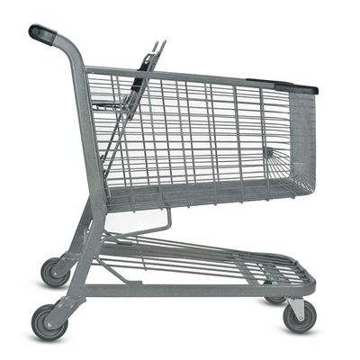 kwaliteit  Wholesale 4 Wheel Supermarket Trolley Store Grocery Trolley Folding Steel Push Shopping Trolley fabriek
