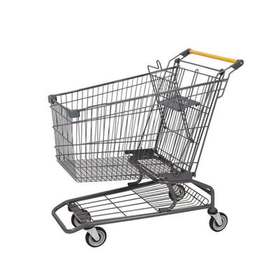 kwaliteit  Euro Unfolding Shopping Trolley Metal Supermarket Shopping Trolley Grocery Wire Trolley fabriek
