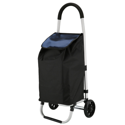 Lightweight Collapsible Folding Shopping Cart Light Weight With Large Loading Capacity Waterproof Trolley Utility Cart With Wheels And Anti Slip Handles