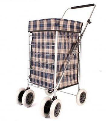 Good Sale UK Style 6 Wheels Shopping Cart Trolley With Cloth 50 - 70L