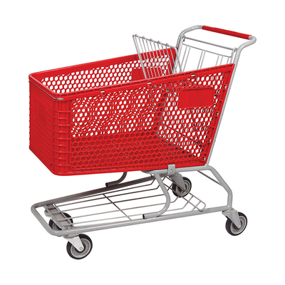 Best Quality Supermarket Easy-carrying Fashionable Plastic And Steel Shopping Trolley Trolley With Wheels