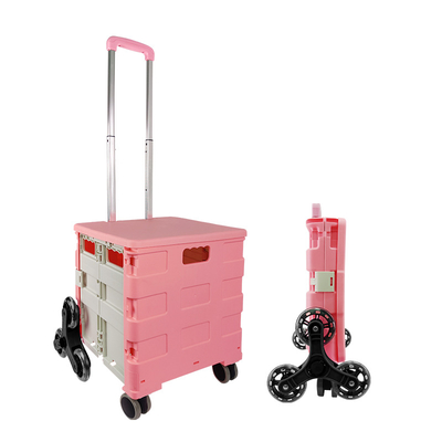2021 Newly Folding Shopping Cart Supermarket Cart Plastic Bag Folding Climbe Grocery Eight Stair Climbing Wheels