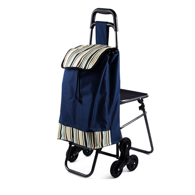 Grocery Market Folding Shopping Cart Reusable Shopping Bags With Chair